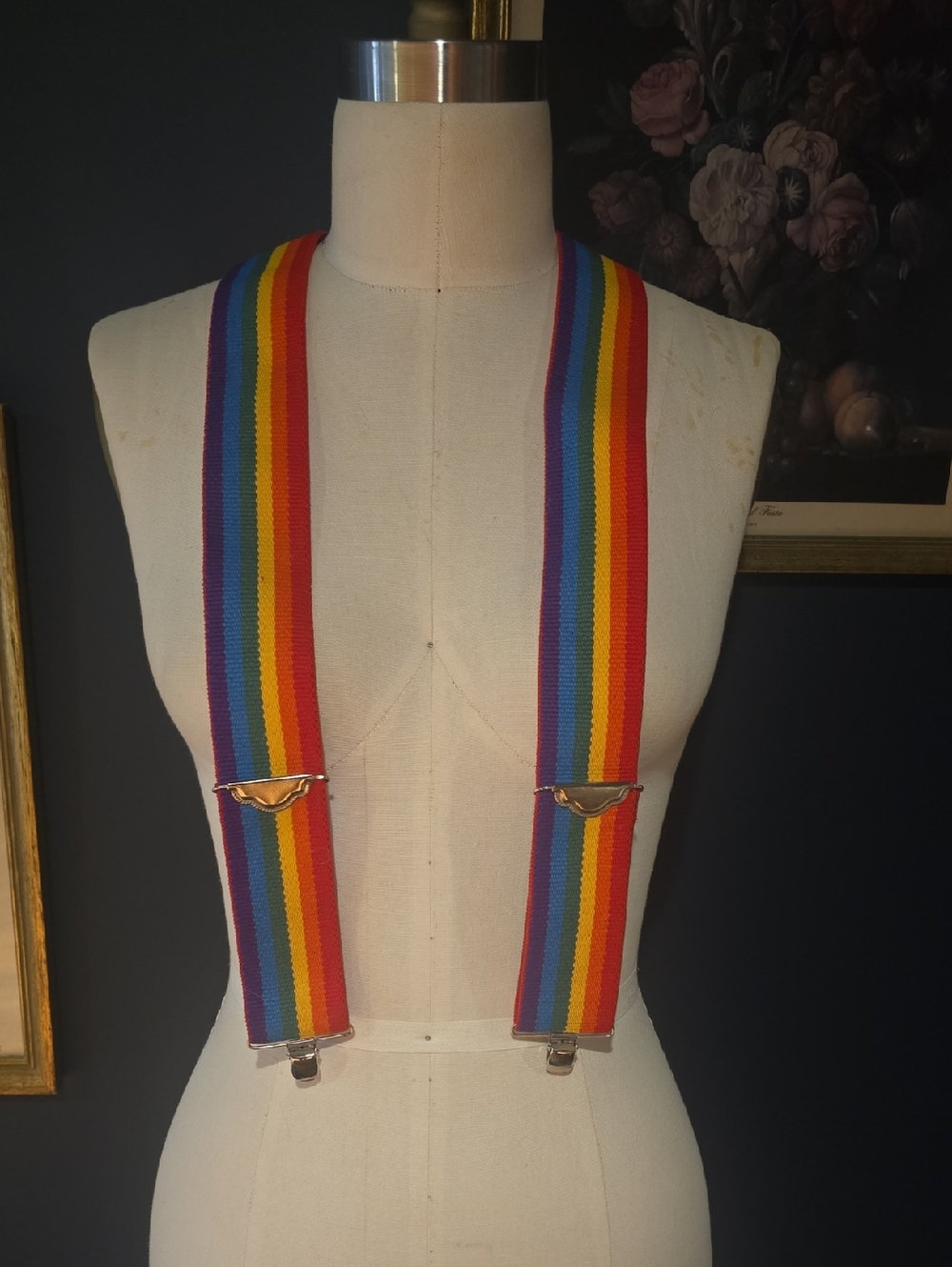 Vintage Honcho Rainbow Stripe Suspenders